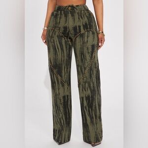 Concrete Safari Studded Wide Leg Pant
